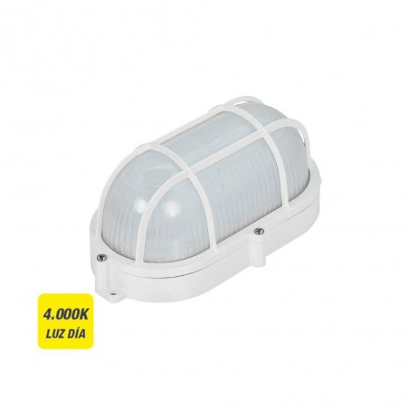 APLIQUE EXTERIOR LED 810lm OVAL REJILLA 4000K - SUMINISTROS CAMARA