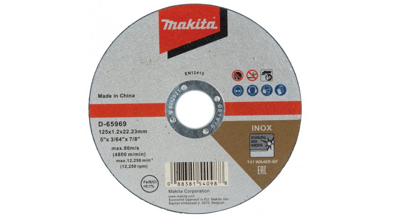 DISCO DE CORTE 125x1x22,23mm WA46R 10PCS MAKITA - SUMINISTROS CAMARA