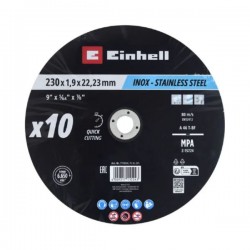 PACK 10 DISCOS CORTE INOX Y METAL 230x2mm EINHELL - SUMINISTROS CÁMARA