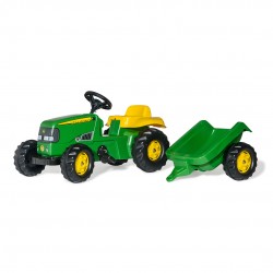 TRACTOR DE PEDALES ROLLLYKID JOHN DEERE CON REMOLQUE - SUMINISTROS CÁMARA