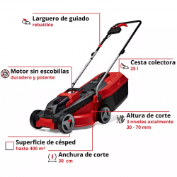 PACK CORTACESPED GE-CM 18/30 Li + BATERIA 3Ah EINHELL - SUMINISTROS CÁMARA