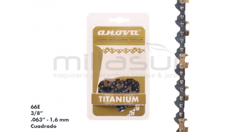 CADENA 3/8" 1,6mm 66E TITANIUM  MOTOSIERRA ANOVA - SUMINISTROS CÁMARA